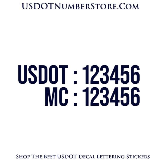 2 Lines of USDOT Number Sticker Decal Lettering | Set of 2