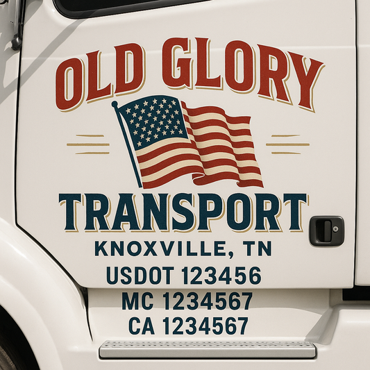 Custom Truck Door Decal Sticker Signs | Trucking or Business Name with City, USDOT, MC, CA Lettering Truck Signs