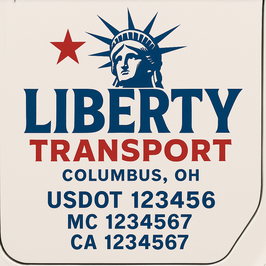 Custom Truck Door Decal Sticker Signs | Trucking or Business Name with City, USDOT, MC, CA Lettering Truck Signs