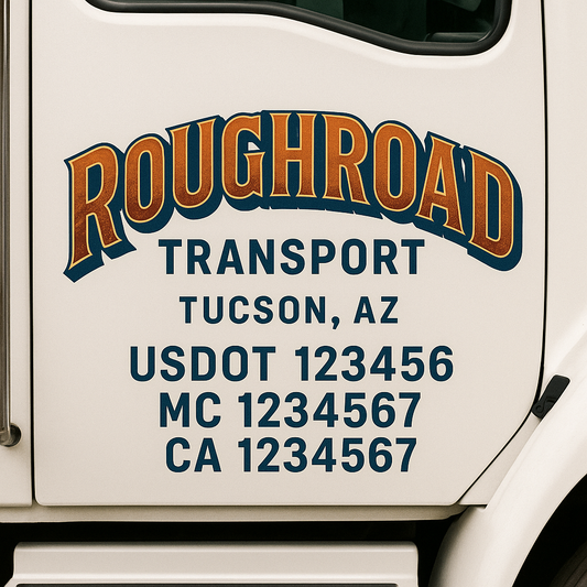 Custom Truck Door Decal Sticker Signs | Trucking or Business Name with City, USDOT, MC, CA Lettering Truck Signs