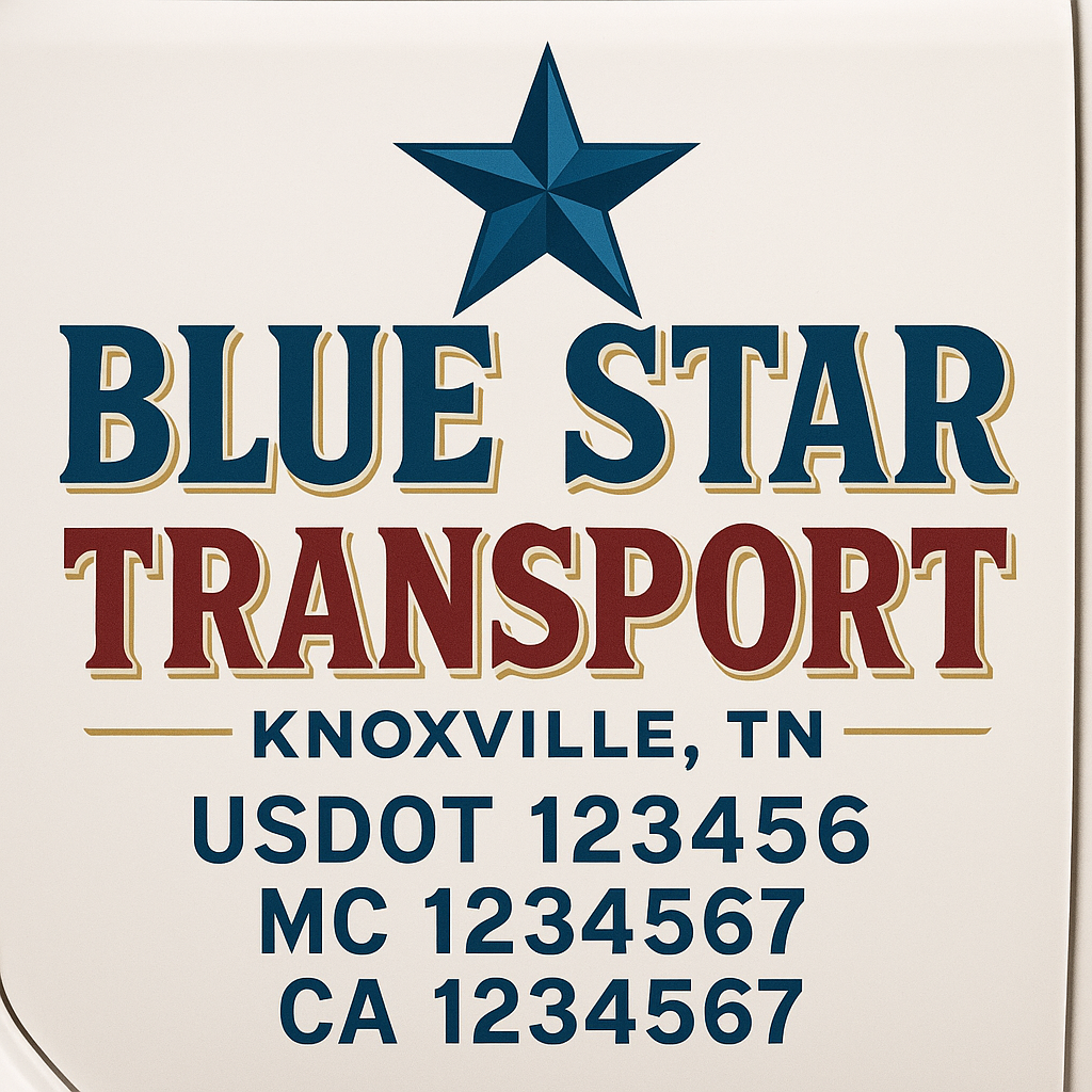Custom Truck Door Decal Sticker Signs | Trucking or Business Name with City, USDOT, MC, CA Lettering Truck Signs