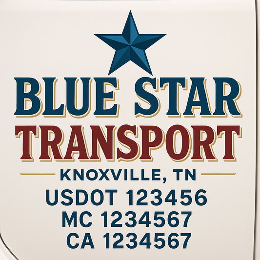 Custom Truck Door Decal Sticker Signs | Trucking or Business Name with City, USDOT, MC, CA Lettering Truck Signs