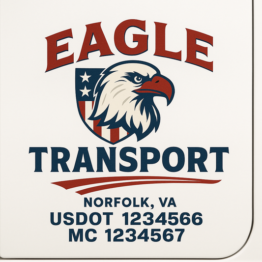 Custom Truck Door Decal Sticker Signs | Trucking or Business Name with City, USDOT, MC, CA Lettering Truck Signs