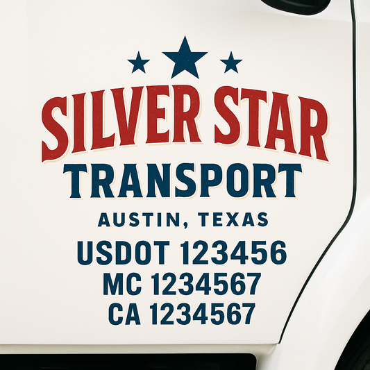 Custom Truck Door Decal Sticker Signs | Trucking or Business Name with City, USDOT, MC, CA Lettering Truck Signs