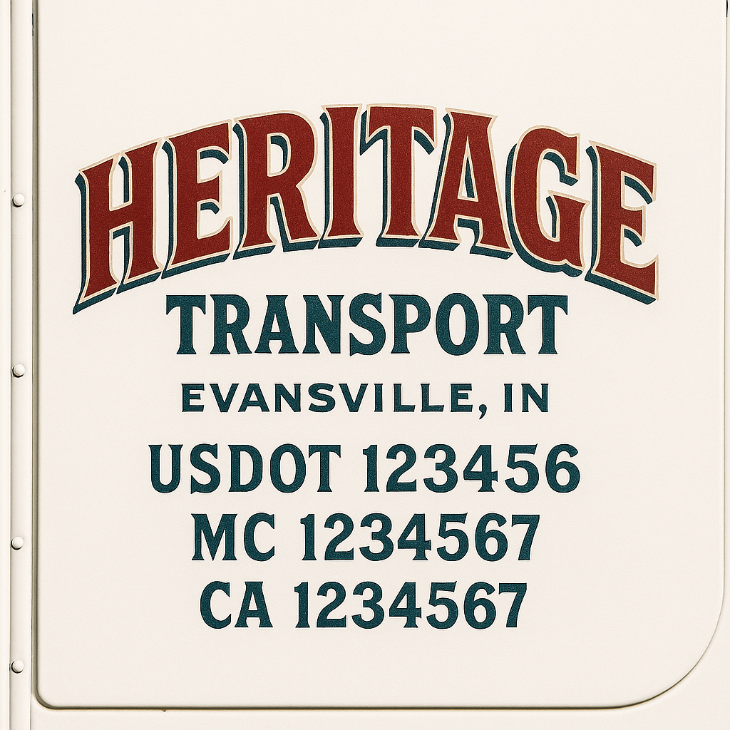 Custom Truck Door Decal Sticker Signs | Trucking or Business Name with City, USDOT, MC, CA Lettering Truck Signs