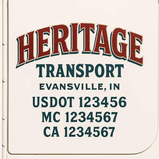 Custom Truck Door Decal Sticker Signs | Trucking or Business Name with City, USDOT, MC, CA Lettering Truck Signs