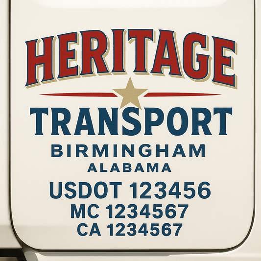 Custom Truck Door Decal Sticker Signs | Trucking or Business Name with City, USDOT, MC, CA Lettering Truck Signs