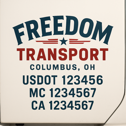 Custom Truck Door Decal Sticker Signs | Trucking or Business Name with City, USDOT, MC, CA Lettering Truck Signs