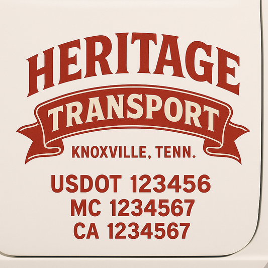 Custom Truck Door Decal Sticker Signs | Trucking or Business Name with City, USDOT, MC, CA Lettering Truck Signs