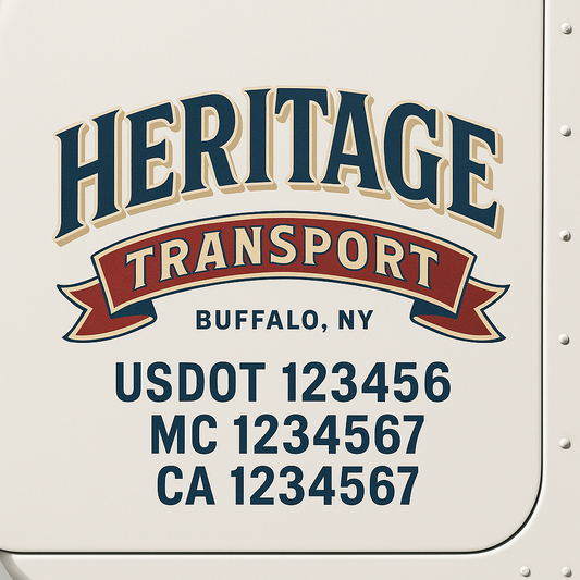 Custom Truck Door Decal Sticker Signs | Trucking or Business Name with City, USDOT, MC, CA Lettering Truck Signs