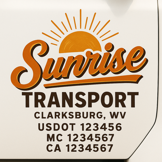 Custom Truck Door Decal Sticker Signs | Trucking or Business Name with City, USDOT, MC, CA Lettering Truck Signs