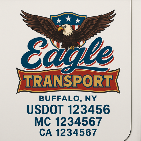 Custom Truck Door Decal Sticker Signs | Trucking or Business Name with City, USDOT, MC, CA Lettering Truck Signs
