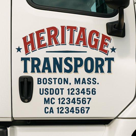 Custom Truck Door Decal Sticker Signs | Trucking or Business Name with City, USDOT, MC, CA Lettering Truck Signs
