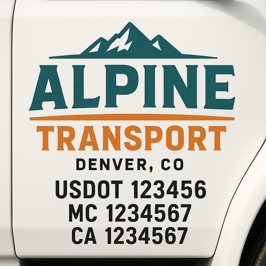 Custom Truck Door Decal Sticker Signs | Trucking or Business Name with City, USDOT, MC, CA Lettering Truck Signs