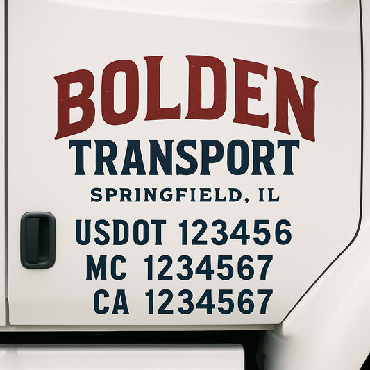 Custom Truck Door Decal Sticker Signs | Trucking or Business Name with City, USDOT, MC, CA Lettering Truck Signs