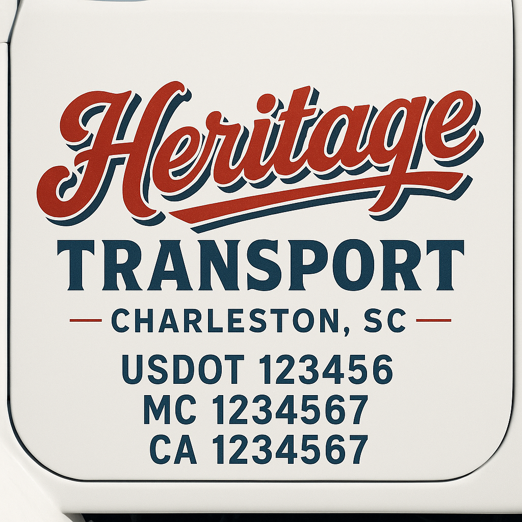 Custom Truck Door Decal Sticker Signs | Trucking or Business Name with City, USDOT, MC, CA Lettering Truck Signs