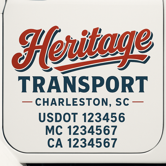 Custom Truck Door Decal Sticker Signs | Trucking or Business Name with City, USDOT, MC, CA Lettering Truck Signs