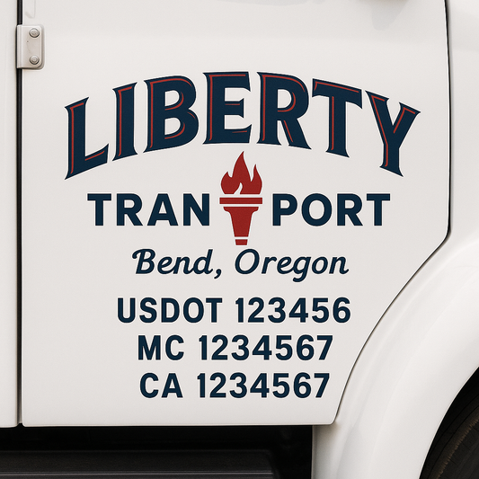 Custom Truck Door Decal Sticker Signs | Trucking or Business Name with City, USDOT, MC, CA Lettering Truck Signs