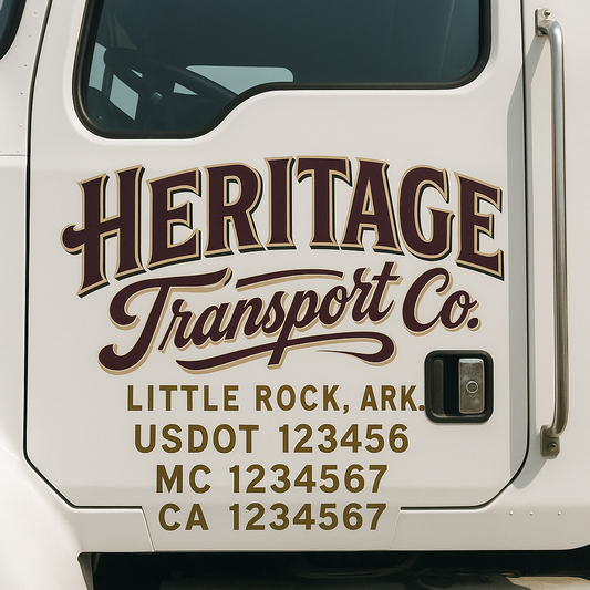Custom Truck Door Decal Sticker Signs | Trucking or Business Name with City, USDOT, MC, CA Lettering Truck Signs