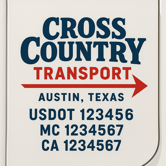 Custom Truck Door Decal Sticker Signs | Trucking or Business Name with City, USDOT, MC, CA Lettering Truck Signs