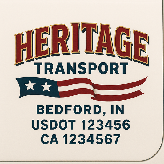 Custom Truck Door Decal Sticker Signs | Trucking or Business Name with City, USDOT, MC, CA Lettering Truck Signs