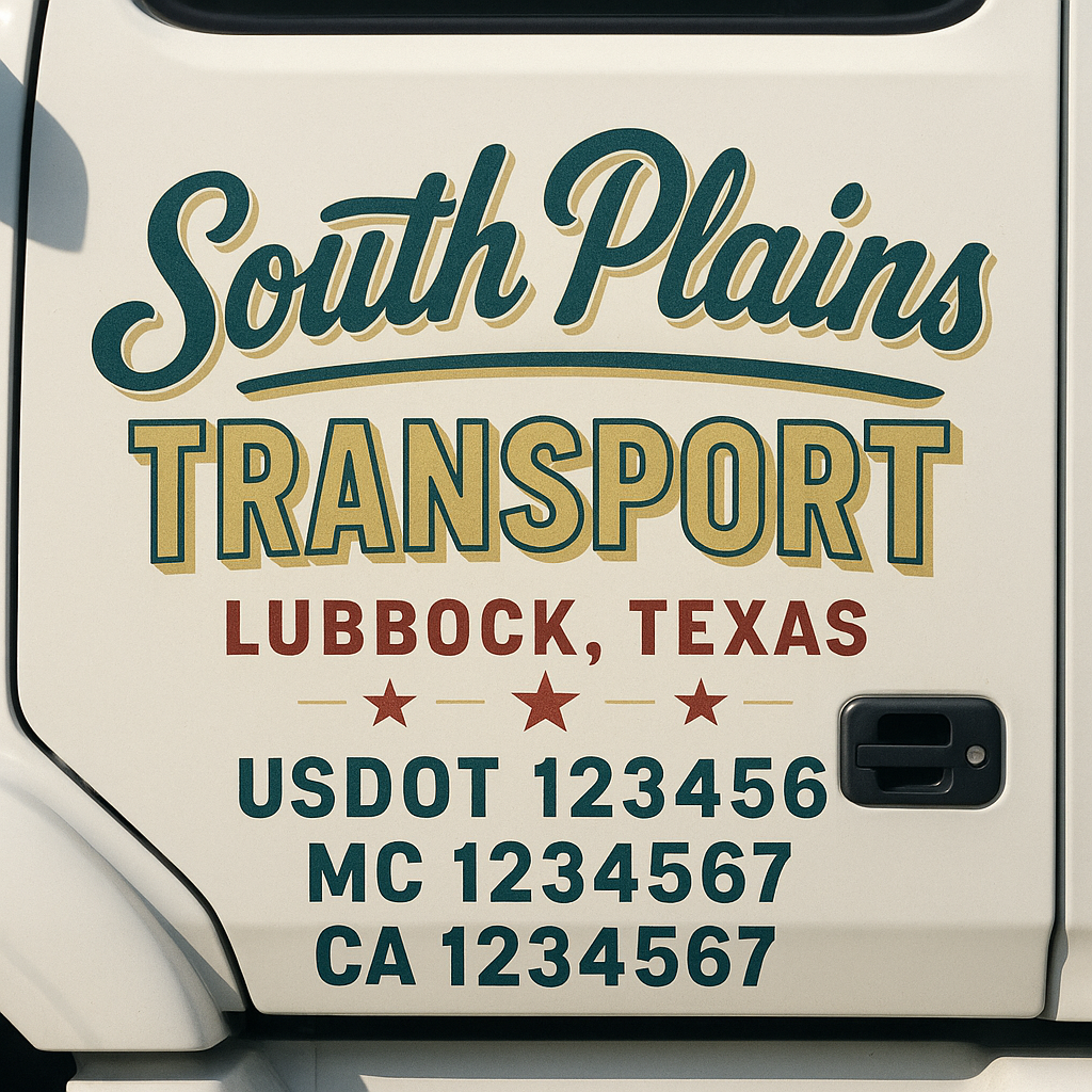 Custom Truck Door Decal Sticker Signs | Trucking or Business Name with City, USDOT, MC, CA Lettering Truck Signs