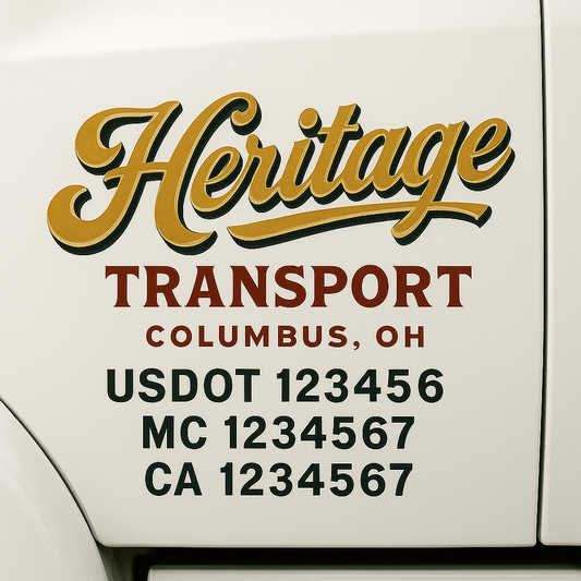 Custom Truck Door Decal Sticker Signs | Trucking or Business Name with City, USDOT, MC, CA Lettering Truck Signs