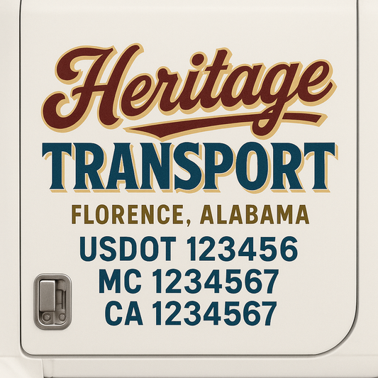 Custom Truck Door Decal Sticker Signs | Trucking or Business Name with City, USDOT, MC, CA Lettering Truck Signs