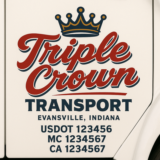 Custom Truck Door Decal Sticker Signs | Trucking or Business Name with City, USDOT, MC, CA Lettering Truck Signs
