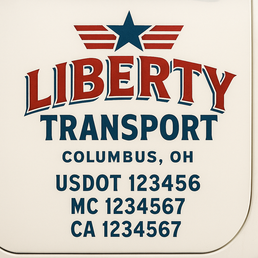 Custom Truck Door Decal Sticker Signs | Trucking or Business Name with City, USDOT, MC, CA Lettering Truck Signs