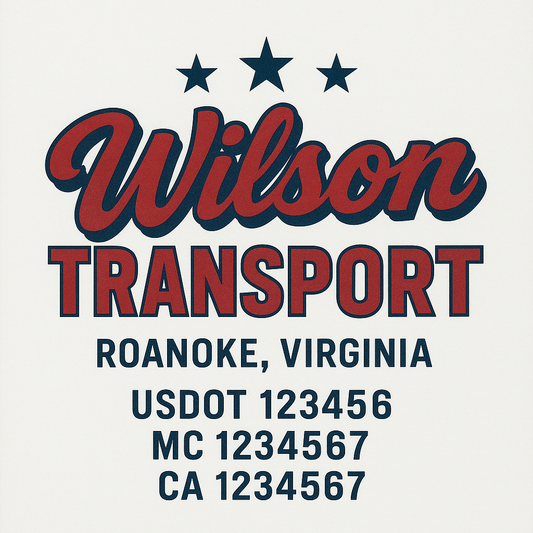 Custom Truck Door Decal Sticker Signs | Trucking or Business Name with City, USDOT, MC, CA Lettering Truck Signs