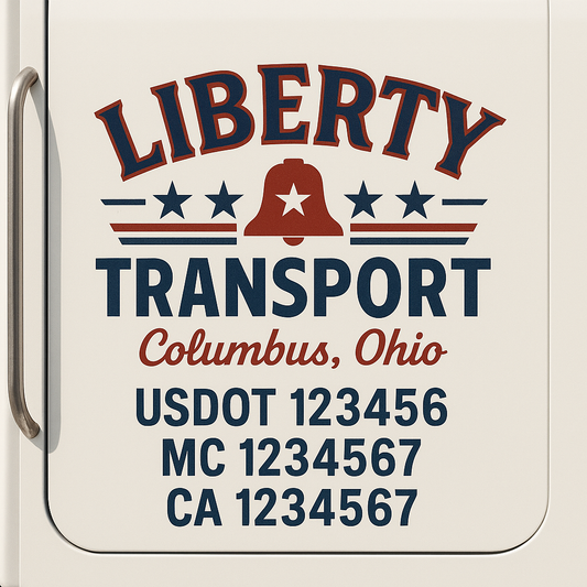 Custom Truck Door Decal Sticker Signs | Trucking or Business Name with City, USDOT, MC, CA Lettering Truck Signs
