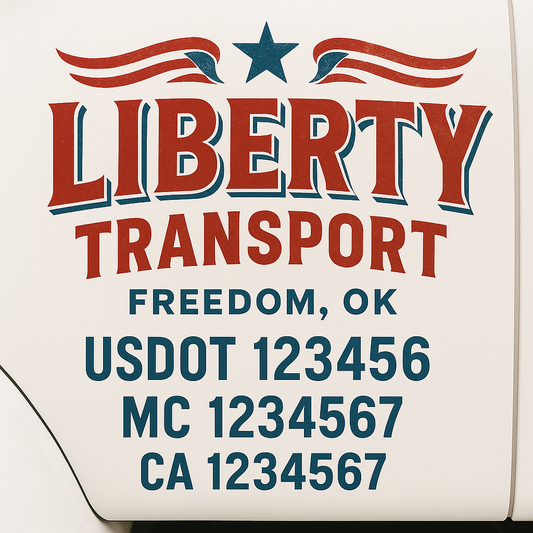 Custom Truck Door Decal Sticker Signs | Trucking or Business Name with City, USDOT, MC, CA Lettering Truck Signs