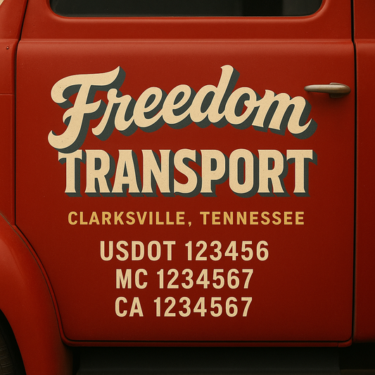 Custom Truck Door Decal Sticker Signs | Trucking or Business Name with City, USDOT, MC, CA Lettering Truck Signs