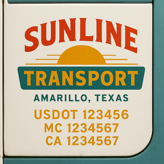 Custom Truck Door Decal Sticker Signs | Trucking or Business Name with City, USDOT, MC, CA Lettering Truck Signs