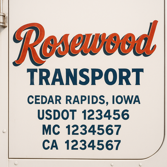 Custom Truck Door Decal Sticker Signs | Trucking or Business Name with City, USDOT, MC, CA Lettering Truck Signs