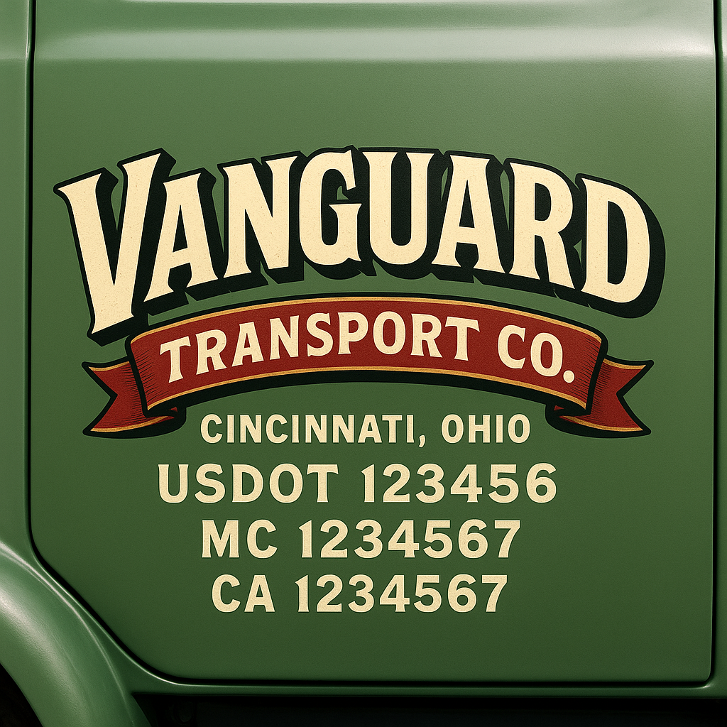 Custom Truck Door Decal Sticker Signs | Trucking or Business Name with City, USDOT, MC, CA Lettering Truck Signs