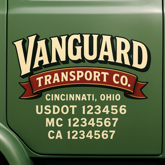 Custom Truck Door Decal Sticker Signs | Trucking or Business Name with City, USDOT, MC, CA Lettering Truck Signs