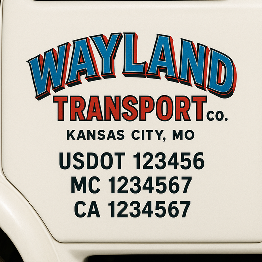 Custom Truck Door Decal Sticker Signs | Trucking or Business Name with City, USDOT, MC, CA Lettering Truck Signs