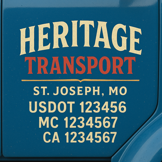 Custom Truck Door Decal Sticker Signs | Trucking or Business Name with City, USDOT, MC, CA Lettering Truck Signs