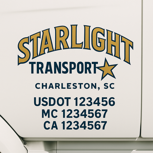 Custom Truck Door Decal Sticker Signs | Trucking or Business Name with City, USDOT, MC, CA Lettering Truck Signs