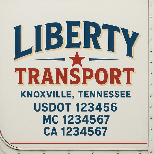 Custom Truck Door Decal Sticker Signs | Trucking or Business Name with City, USDOT, MC, CA Lettering Truck Signs