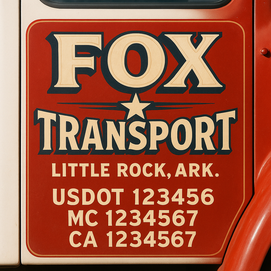 Custom Truck Door Decal Sticker Signs | Trucking or Business Name with City, USDOT, MC, CA Lettering Truck Signs