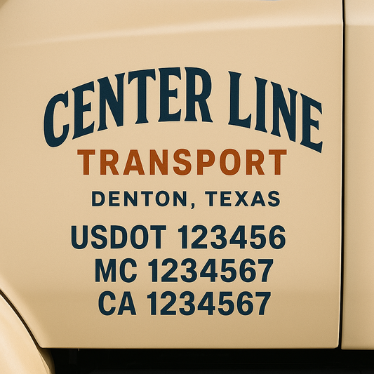 Custom Truck Door Decal Sticker Signs | Trucking or Business Name with City, USDOT, MC, CA Lettering Truck Signs