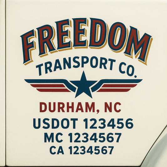 Custom Truck Door Decal Sticker Signs | Trucking or Business Name with City, USDOT, MC, CA Lettering Truck Signs