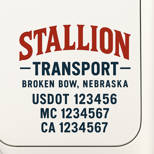 Custom Truck Door Decal Sticker Signs | Trucking or Business Name with City, USDOT, MC, CA Lettering Truck Signs