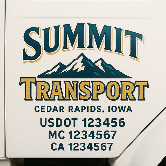 Custom Truck Door Decal Sticker Signs | Trucking or Business Name with City, USDOT, MC, CA Lettering Truck Signs