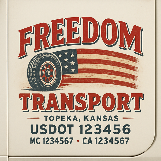 Custom Truck Door Decal Sticker Signs | Trucking or Business Name with City, USDOT, MC, CA Lettering Truck Signs
