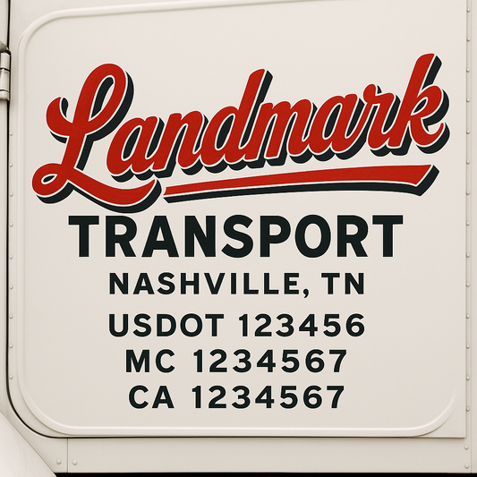 Custom Truck Door Decal Sticker Signs | Trucking or Business Name with City, USDOT, MC, CA Lettering Truck Signs