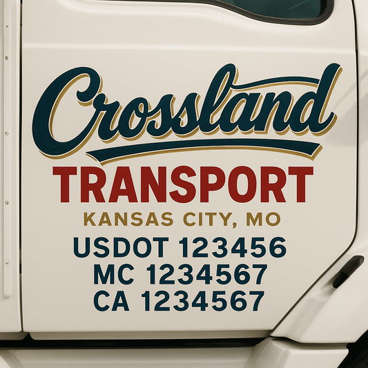 Custom Truck Door Decal Sticker Signs | Trucking or Business Name with City, USDOT, MC, CA Lettering Truck Signs